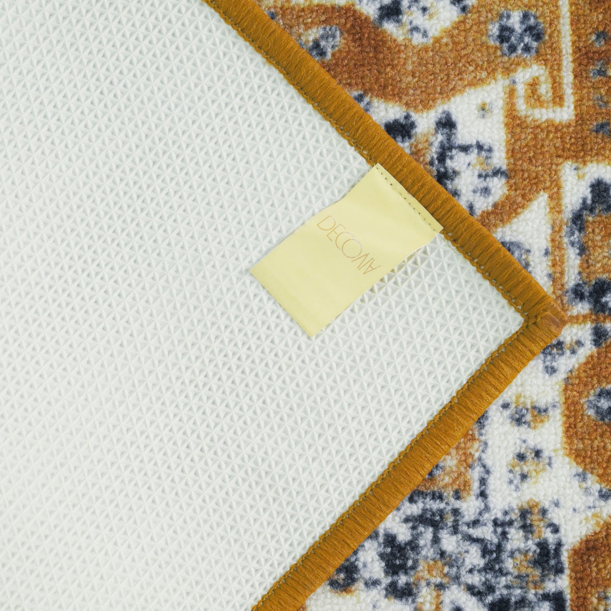 Premium Distressed Geometric Striped Pattern Digital Print Area Rug | Yellow, Black, and Cream Bohemian Accent Rug - Decovia