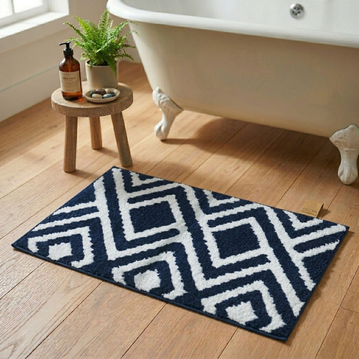 Zigzag Microfiber Anti Skid Super Absorbent Bathmat - Decovia