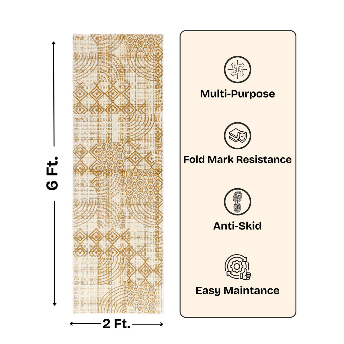 Geo Textured Digital Print Anti Skid Runner