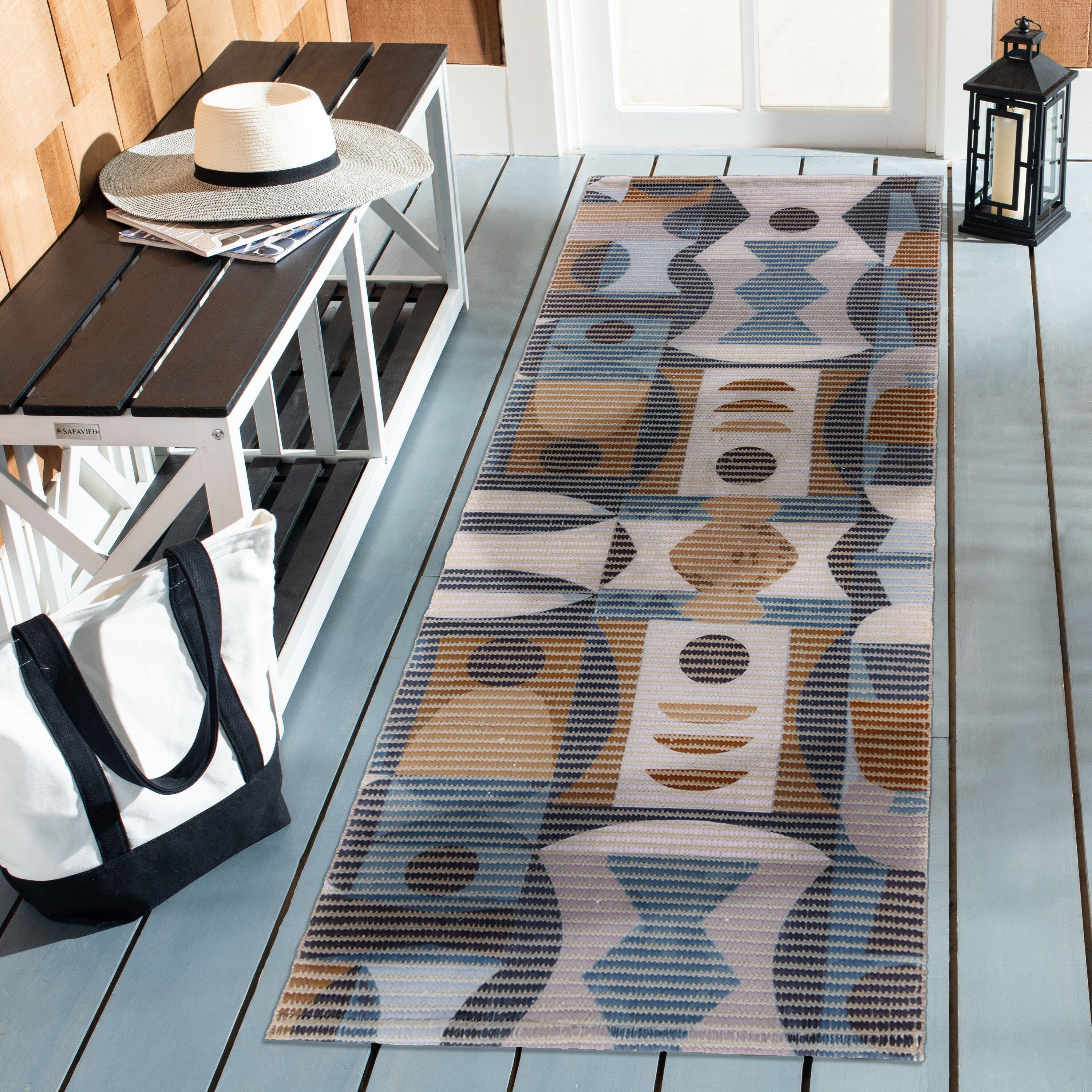 Geometric Pattern Woven Floor Runner – 60x22 Inch