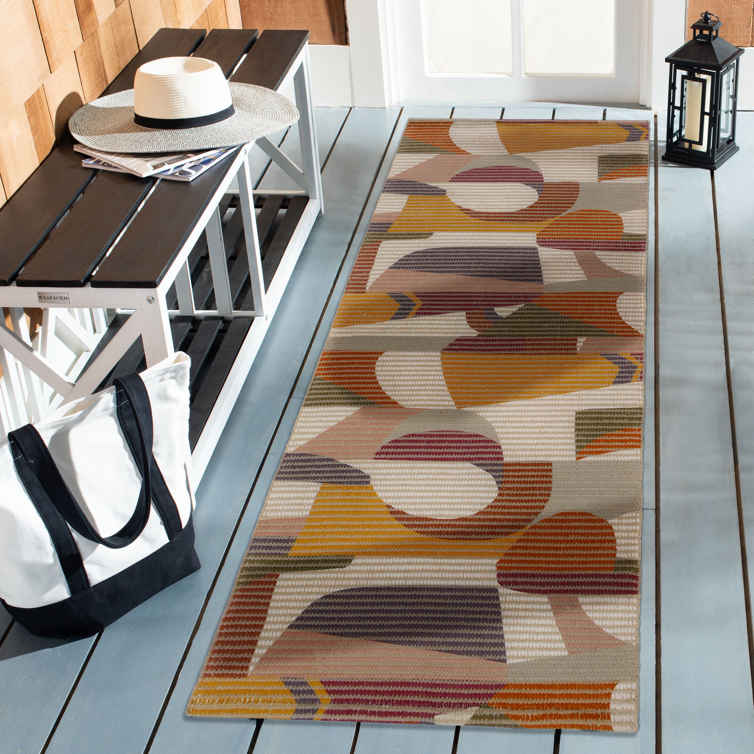 Multicolor Abstract Woven Floor Runner – 60x22 Inch