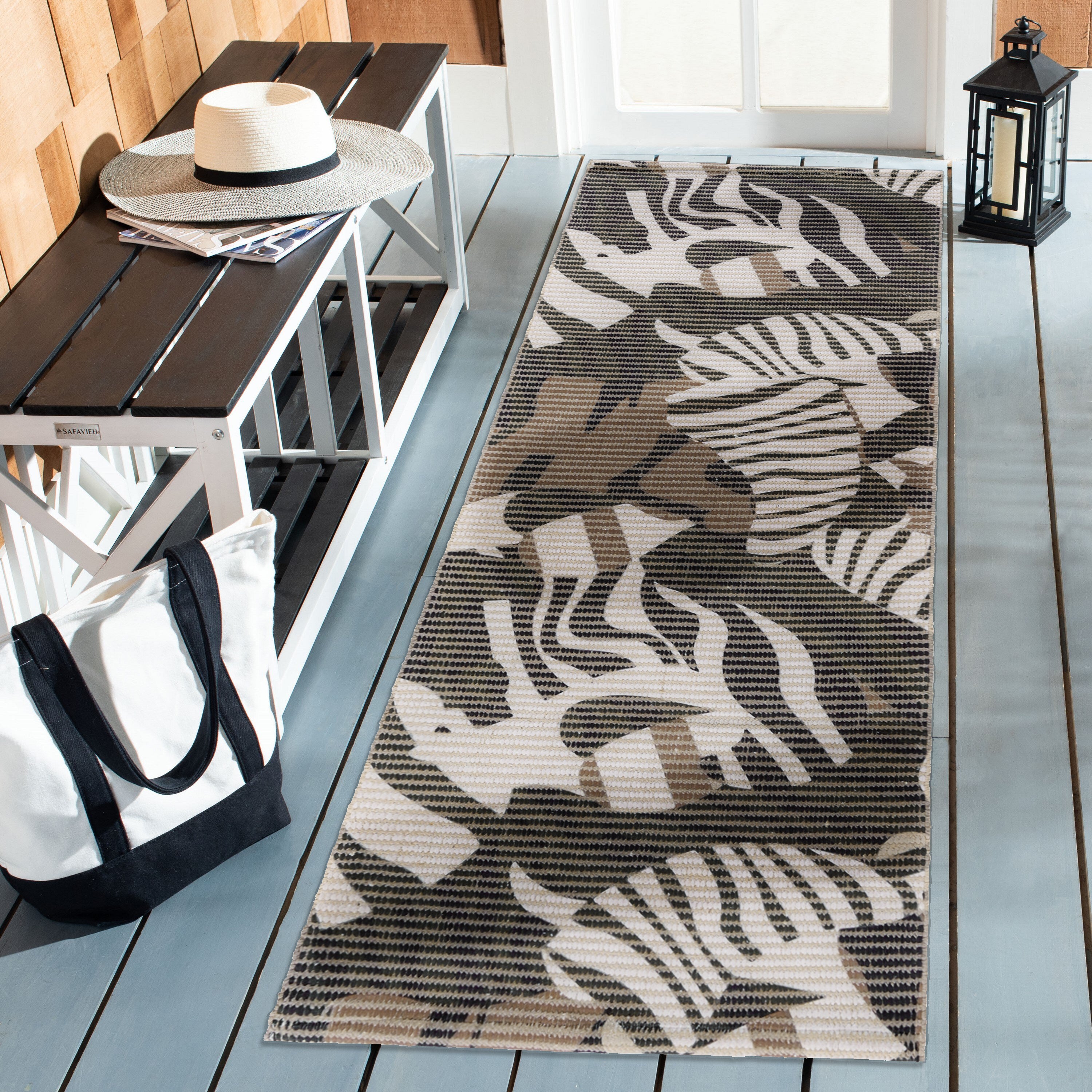 Zebra Print Woven Floor Runner – 60x22 Inch