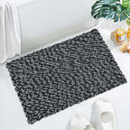 Handwoven Textured Bathmat – 60x40 cm (Black & White)