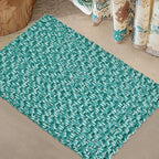Handwoven Textured Bathmat – 60x40 cm (Teal Green)