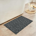 Handwoven Textured Bathmat – 60x40 cm (Black & White)