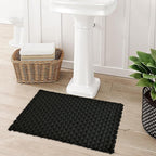 Premium Solid Black Woven Bathmat – 60x40 cm