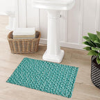 Handwoven Textured Bathmat – 60x40 cm (Teal Green)