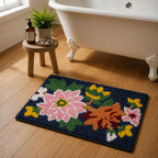 Floral Microfiber Anti Skid Super Absorbent Bathmat - Decovia