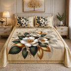7D Digital Printed Floral Cotton Feel Microfiber King Size Double Bedsheet with Pillow Covers - Decovia