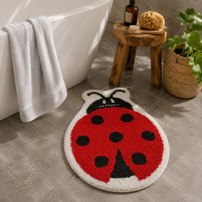 Red Aunt Microfiber Anti Skid Super Absorbent Bathmat - Decovia