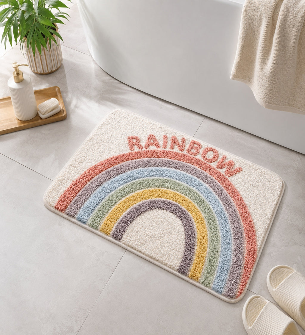 Rainbow Microfiber Anti Skid Super Absorbent Bathmat - Decovia