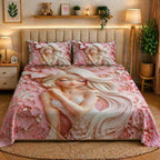 7D Digital Printed Princess Cotton Feel Microfiber King Size Double Bedsheet with Pillow Covers - Decovia