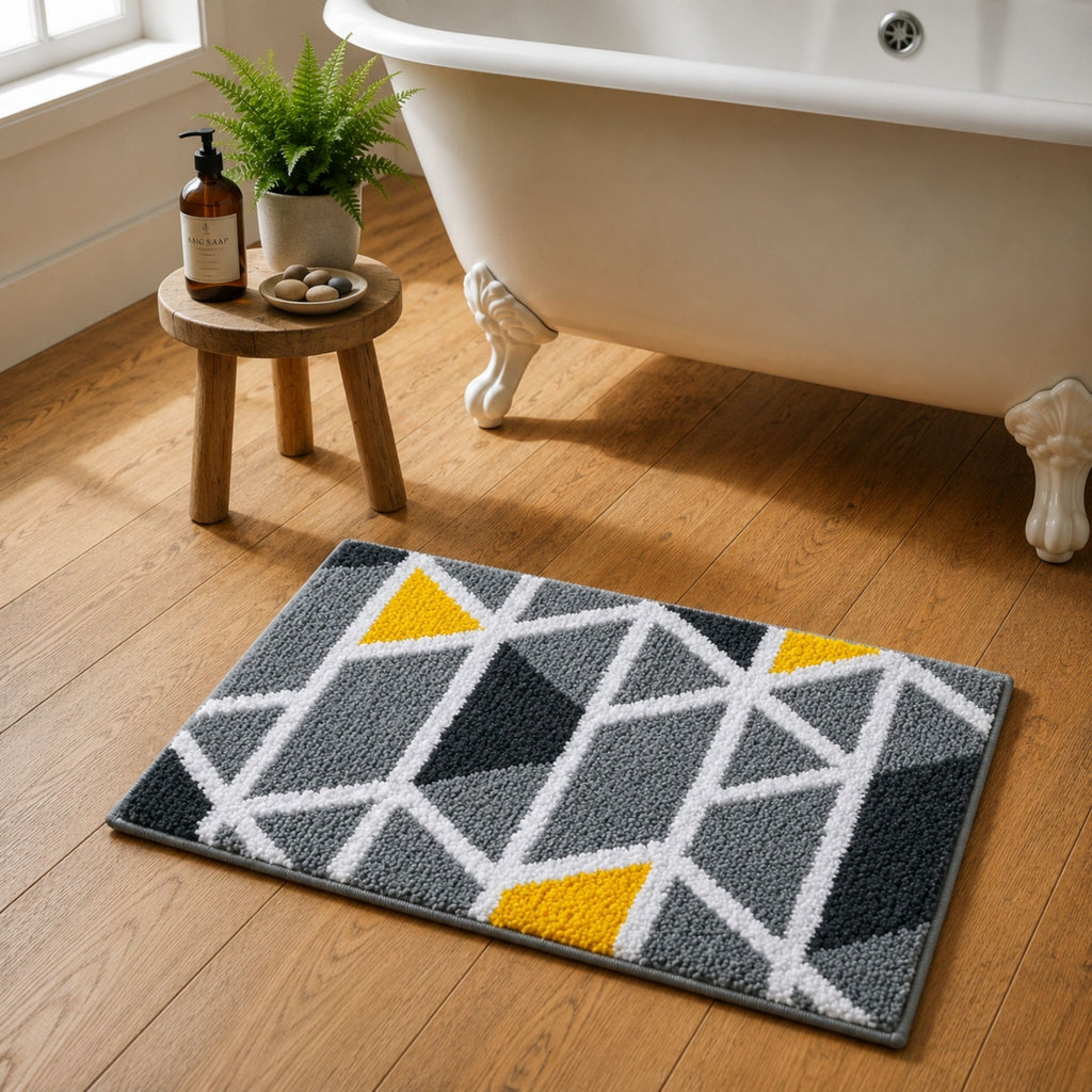 Triangle Microfiber Anti Skid Super Absorbent Bathmat - Decovia