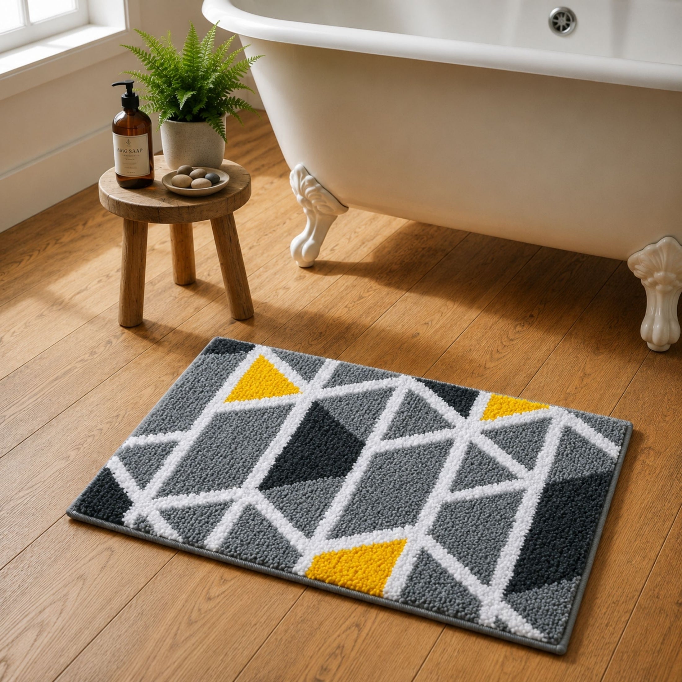 Triangle Microfiber Anti Skid Super Absorbent Bathmat - Decovia