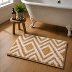 Zigzag Microfiber Anti Skid Super Absorbent Bathmat - Decovia