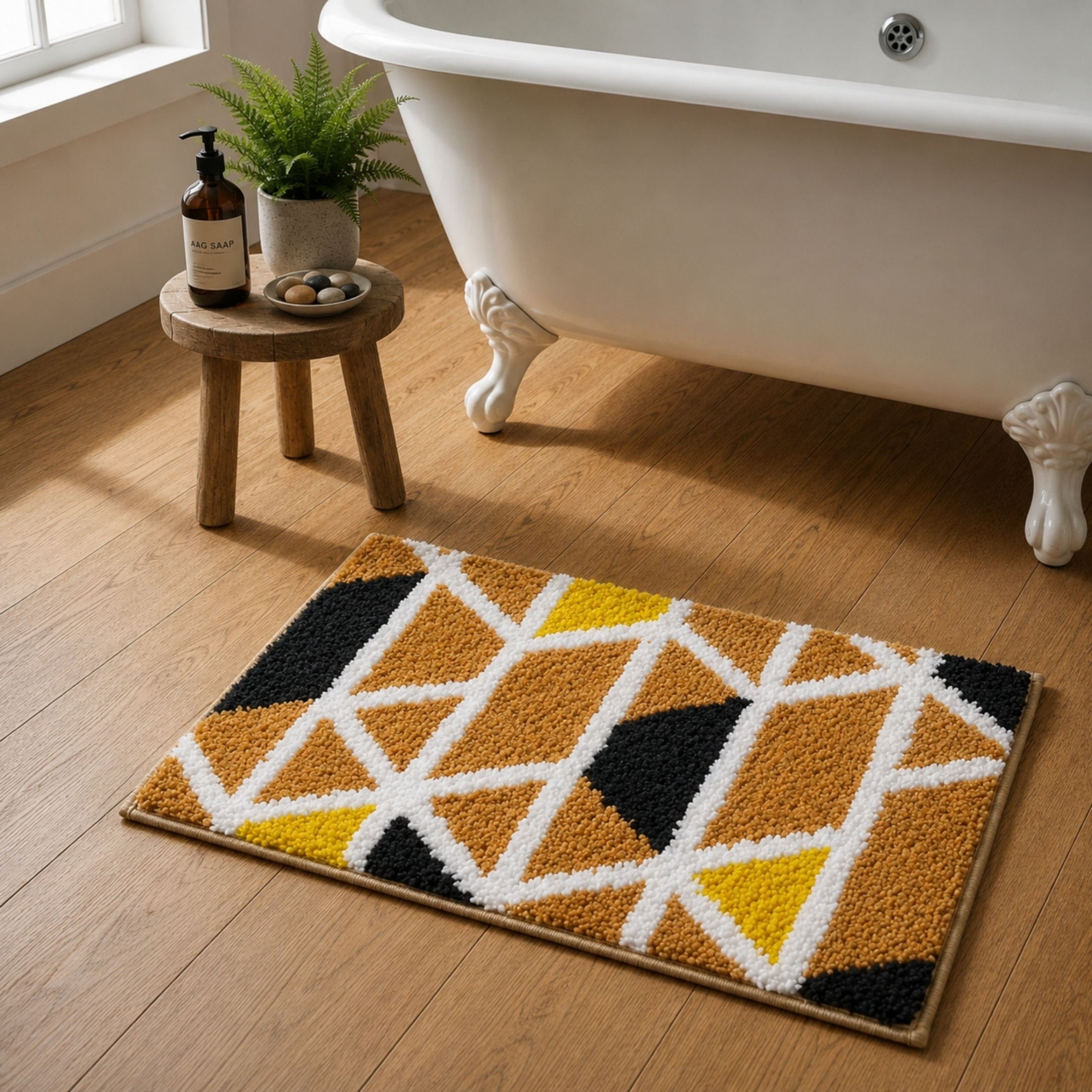 Triangle Microfiber Anti Skid Super Absorbent Bathmat - Decovia