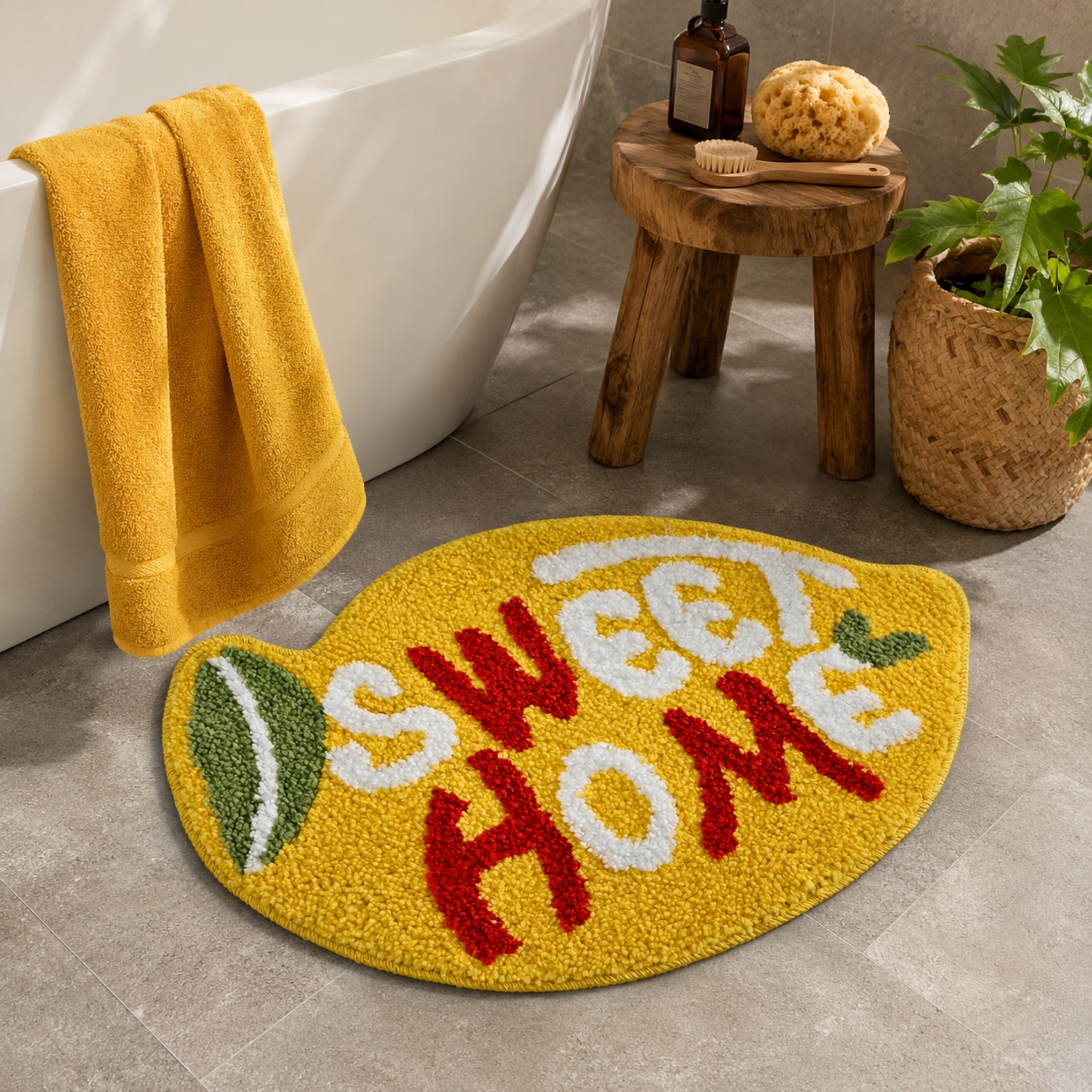 Sweet Home Microfiber Anti Skid Super Absorbent Bathmat - Decovia