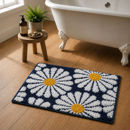 Sun Flower Microfiber Anti Skid Super Absorbent Bathmat - Decovia