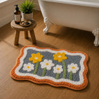Lily Flower Microfiber Anti Skid Super Absorbent Bathmat - Decovia