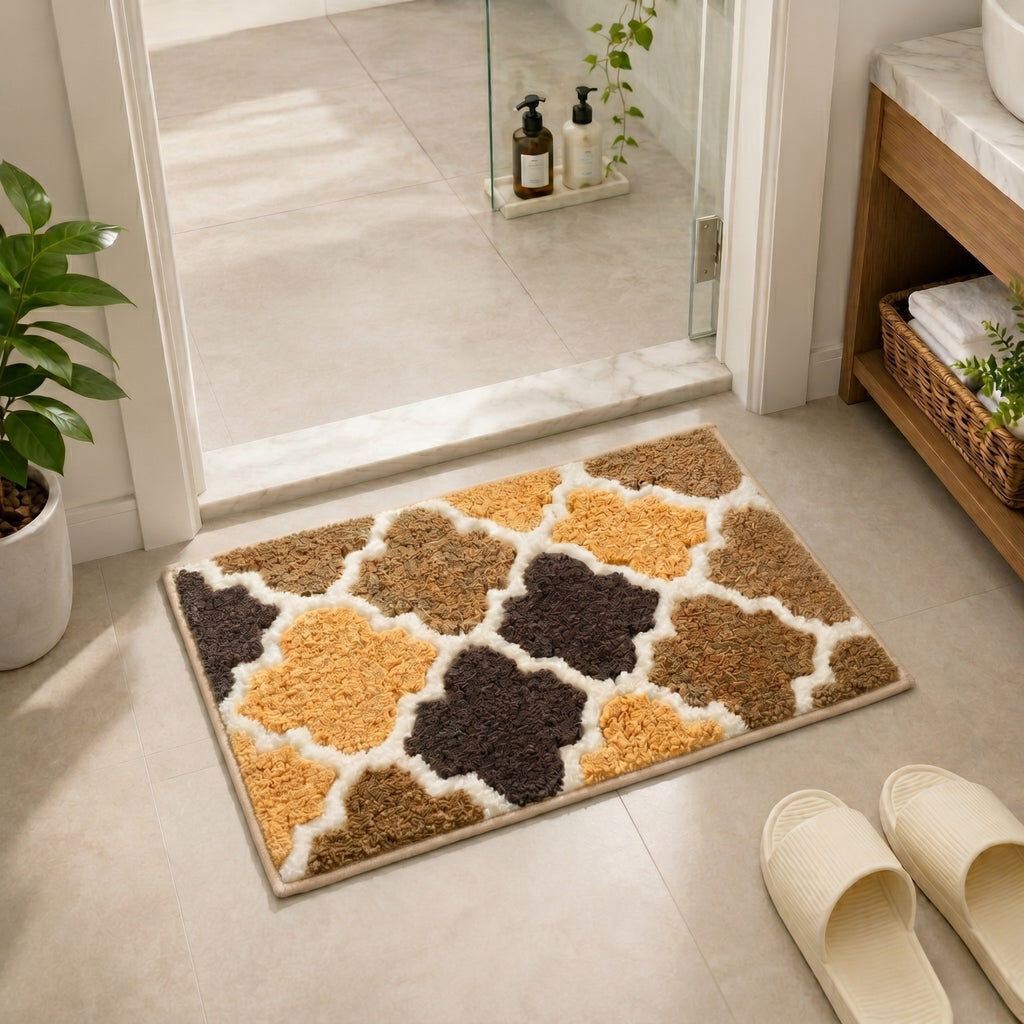 Geomatric Microfiber Anti Skid Super Absorbent Bathmat - Decovia