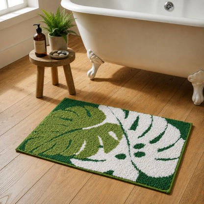 Flower Leaf Microfiber Anti Skid Super Absorbent Bathmat - Decovia