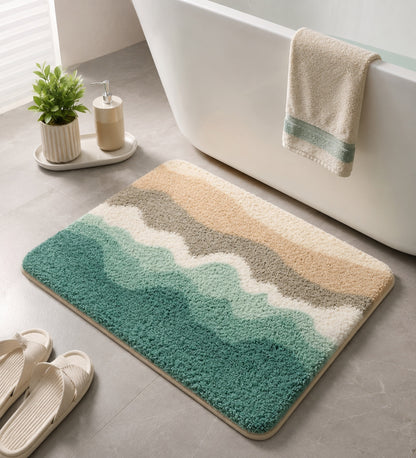 Wave Microfiber Anti Skid Super Absorbent Bathmat - Decovia