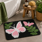Butterfly Microfiber Anti Skid Super Absorbent Bathmat - Decovia
