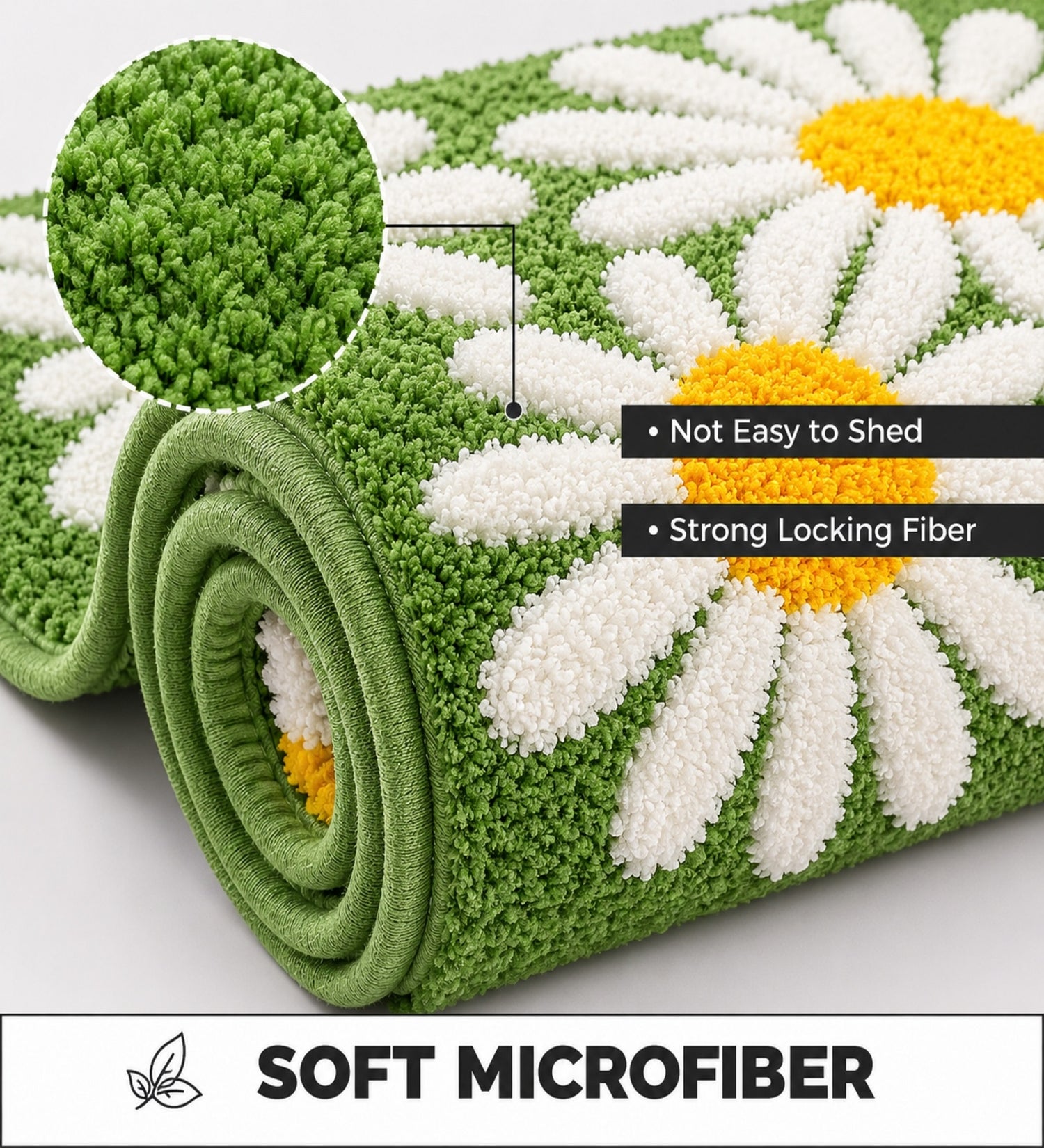 Sun Flower Microfiber Anti Skid Super Absorbent Bathmat - Decovia
