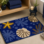 Seashell Microfiber Anti Skid Super Absorbent Bathmat - Decovia