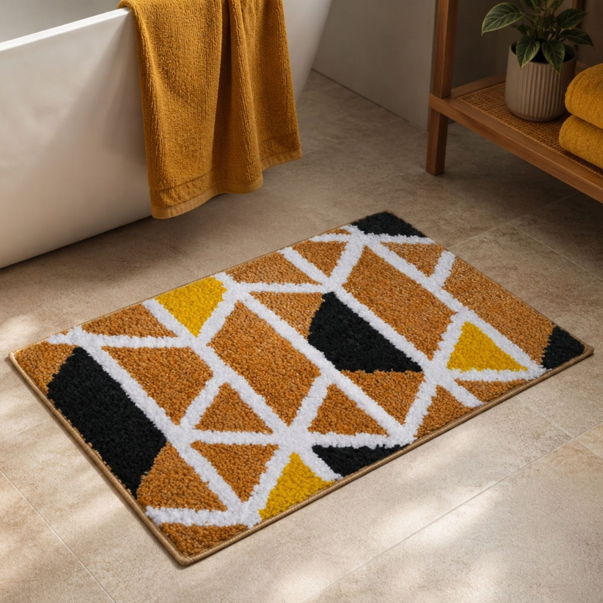 Triangle Microfiber Anti Skid Super Absorbent Bathmat - Decovia