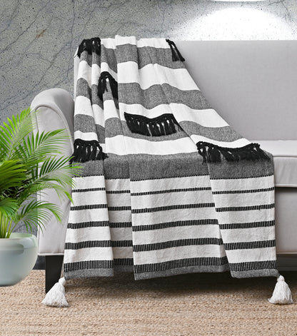 Throw-Fringe-Black-White