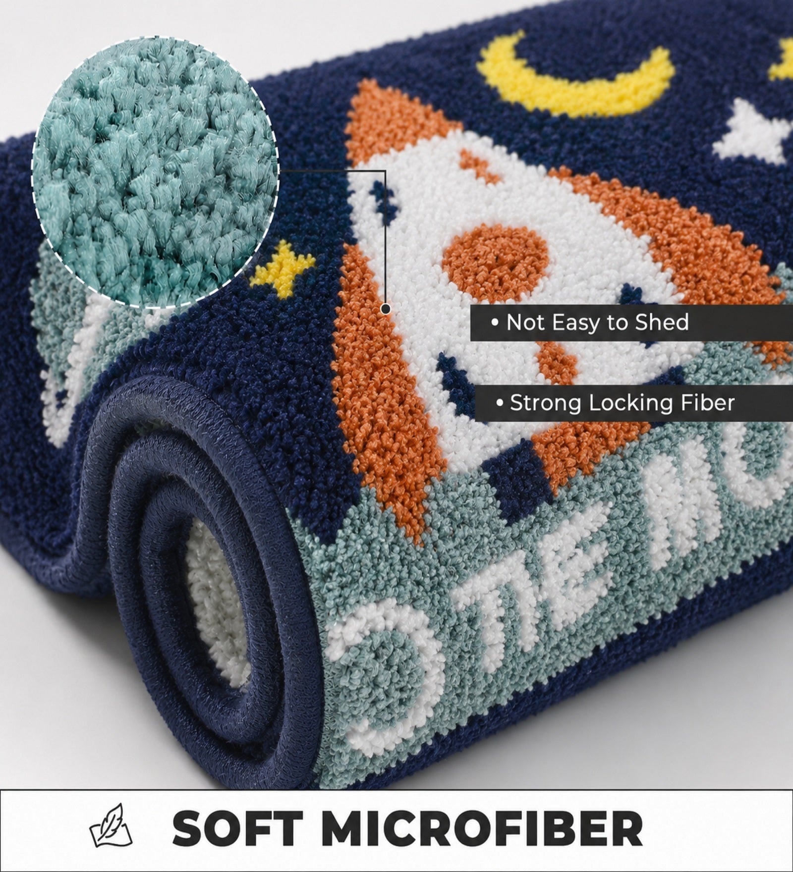 Moon Microfiber Anti Skid Super Absorbent Bathmat - Decovia