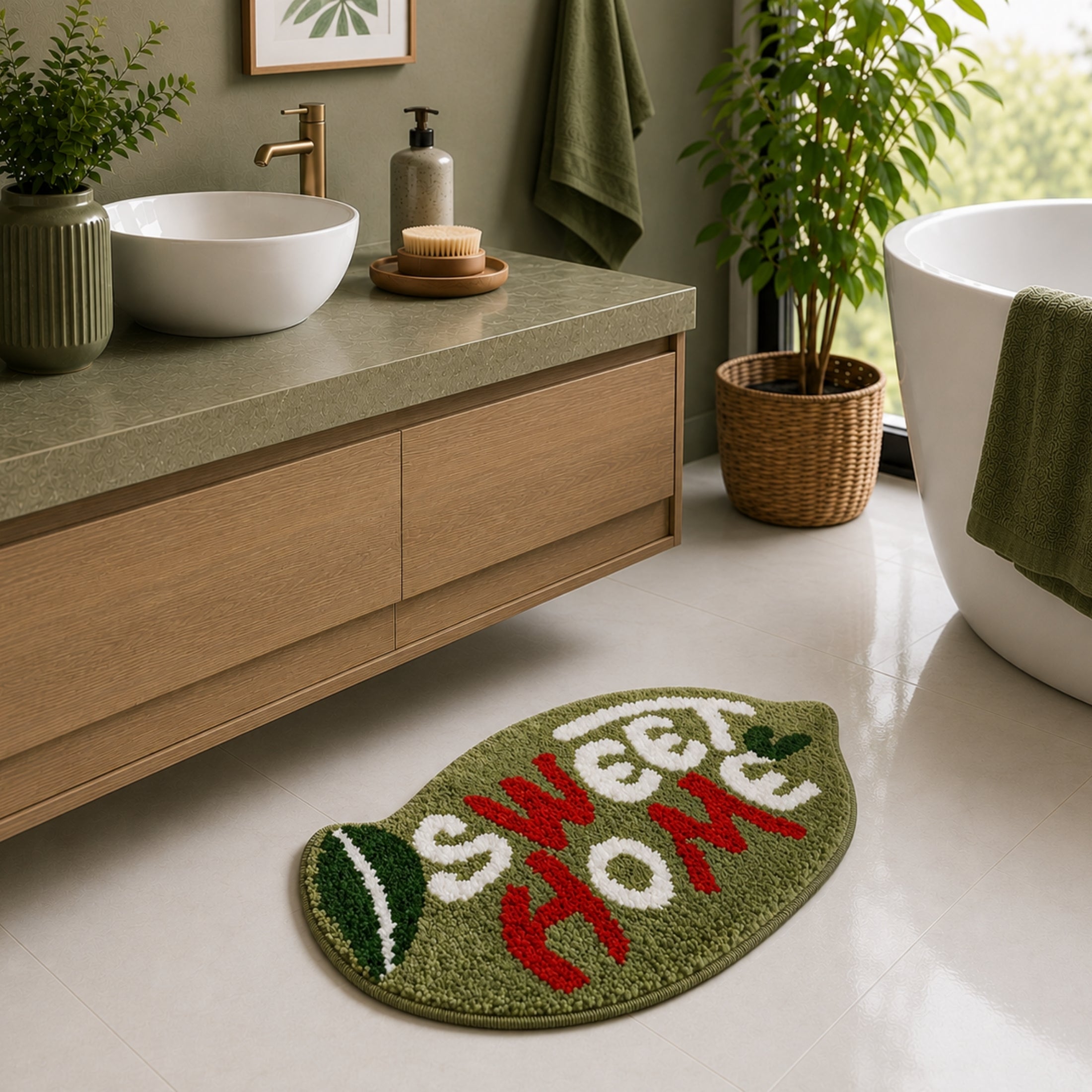 Sweet Home Microfiber Anti Skid Super Absorbent Bathmat - Decovia