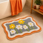 Lily Flower Microfiber Anti Skid Super Absorbent Bathmat - Decovia