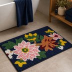 Floral Microfiber Anti Skid Super Absorbent Bathmat - Decovia