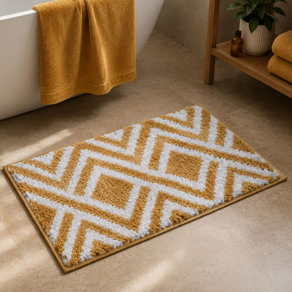 Zigzag Microfiber Anti Skid Super Absorbent Bathmat - Decovia