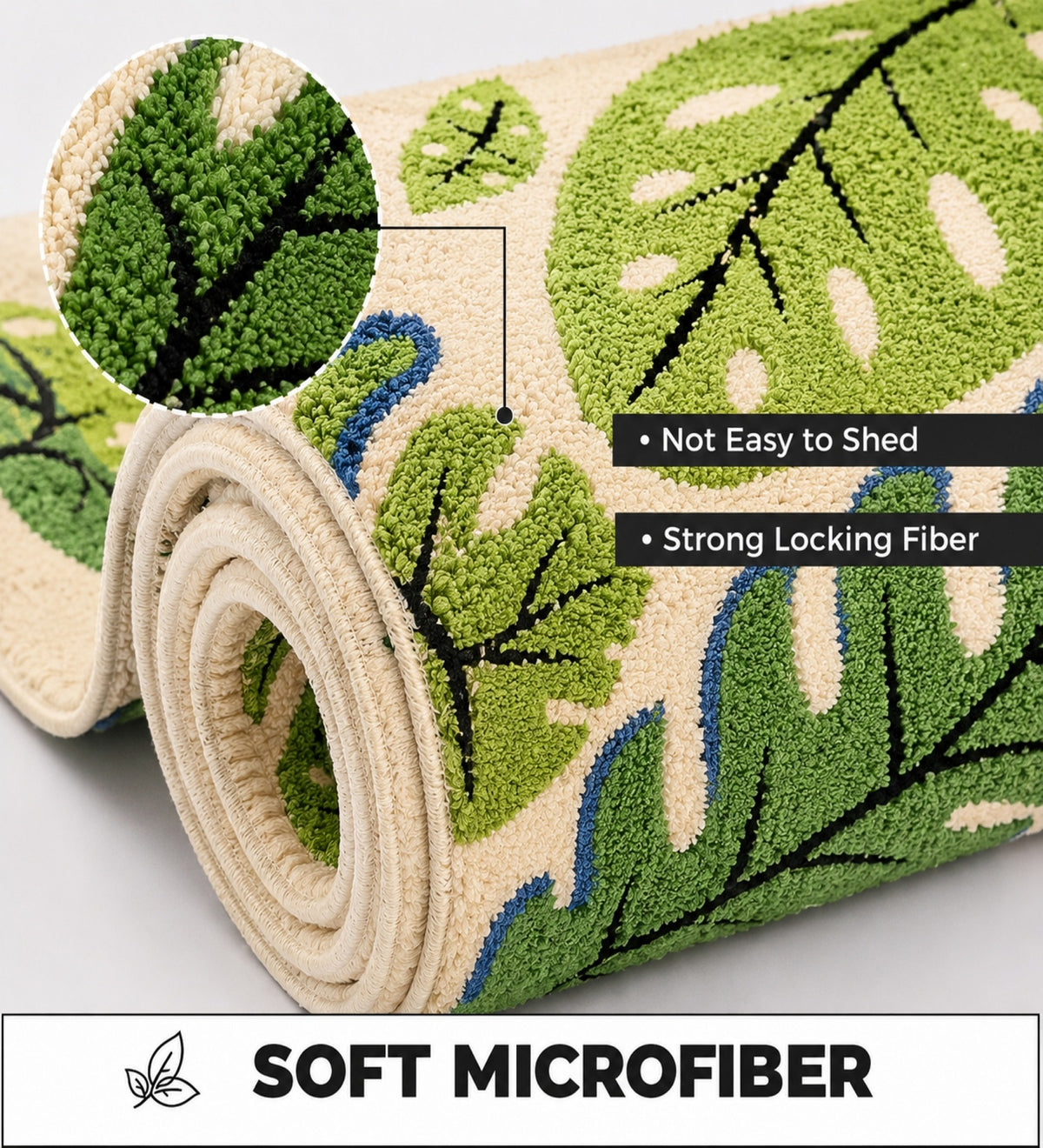 Jade Microfiber Anti Skid Super Absorbent Bathmat - Decovia