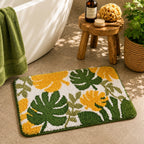 Leaf Flower Microfiber Anti Skid Super Absorbent Bathmat - Decovia