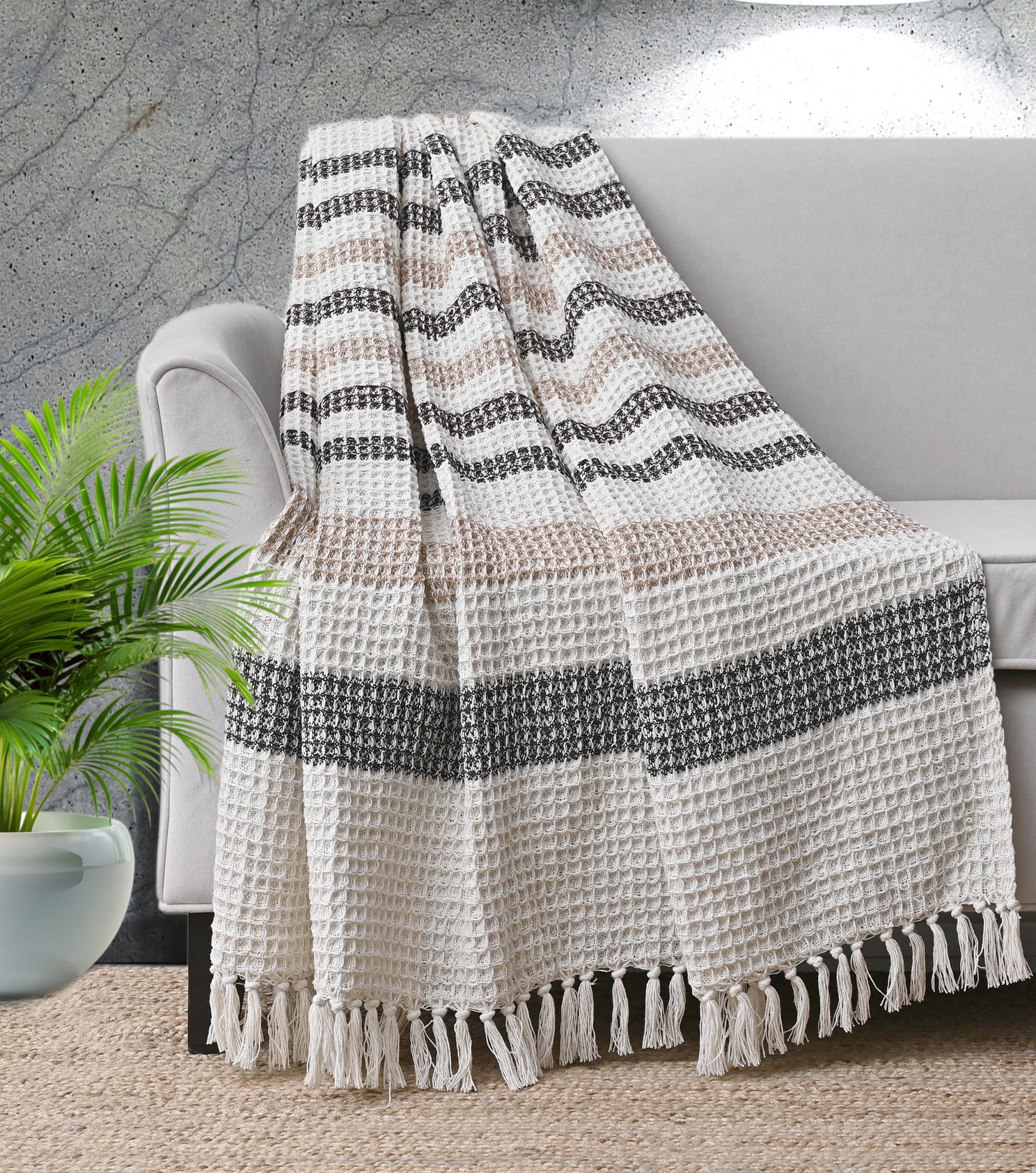 Throw-Honeycomb-White
