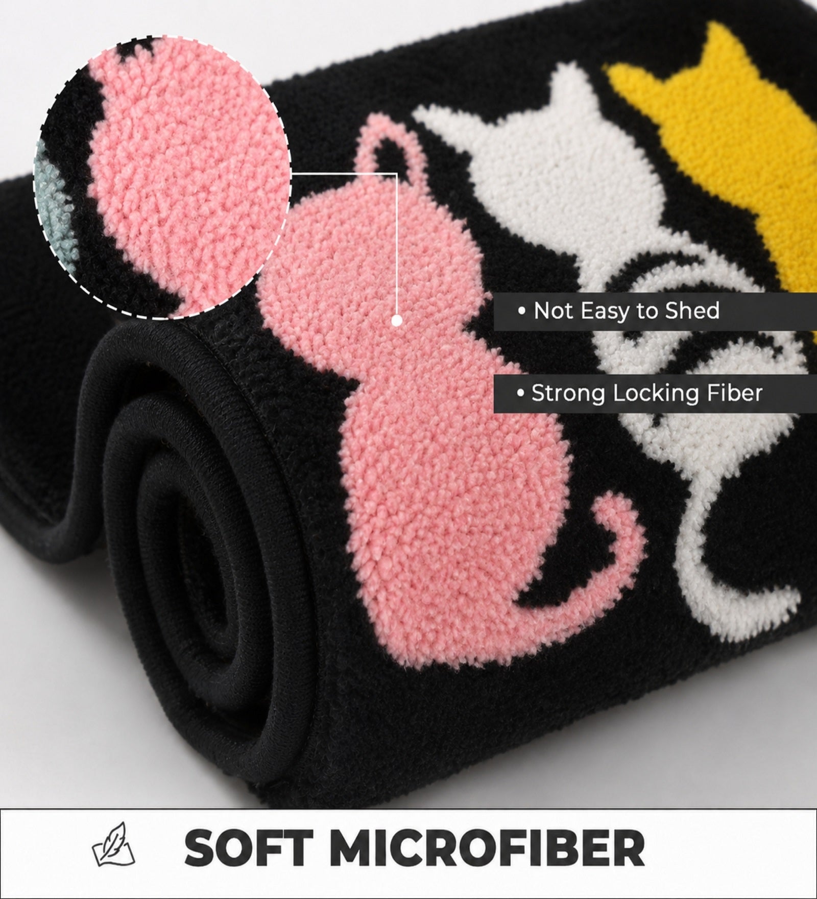 Kitten Microfiber Anti Skid Super Absorbent Bathmat - Decovia