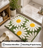 Sun Flower Microfiber Anti Skid Super Absorbent Bathmat - Decovia