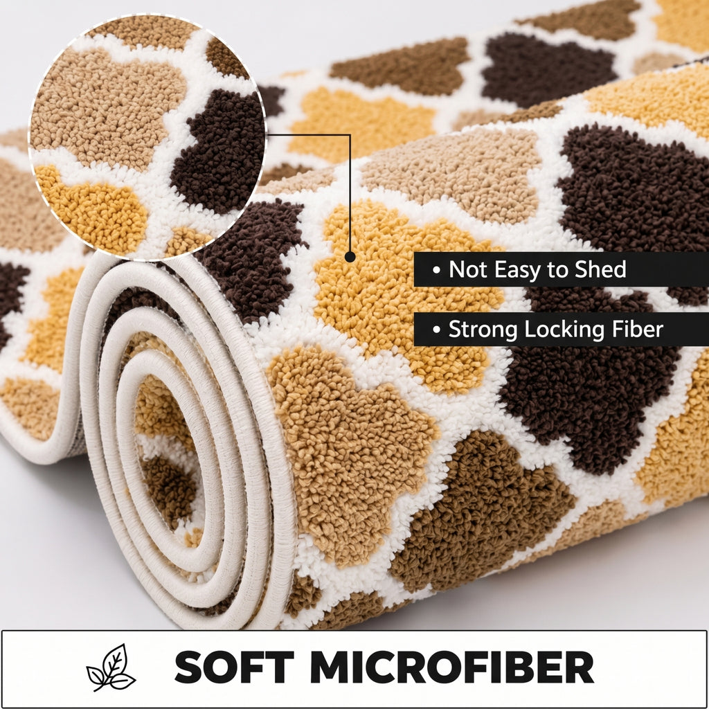 Geomatric Microfiber Anti Skid Super Absorbent Bathmat - Decovia