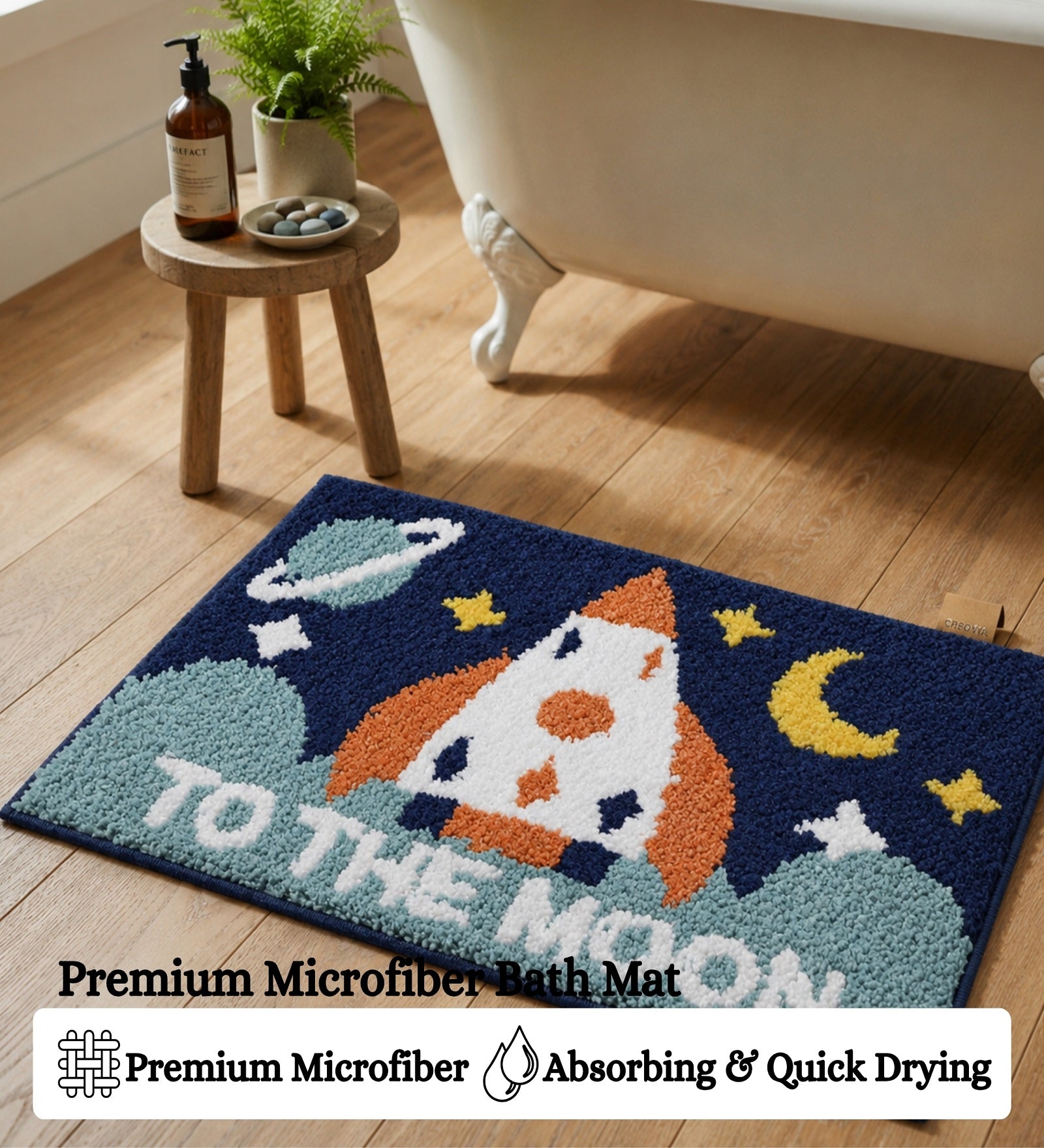 Moon Microfiber Anti Skid Super Absorbent Bathmat - Decovia