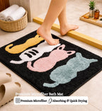 Kitten Microfiber Anti Skid Super Absorbent Bathmat - Decovia