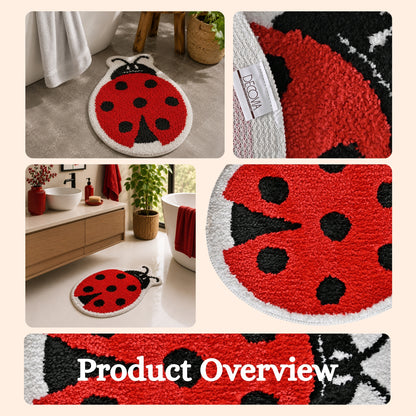 Red Aunt Microfiber Anti Skid Super Absorbent Bathmat - Decovia