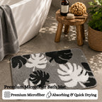Leaf Flower Microfiber Anti Skid Super Absorbent Bathmat - Decovia