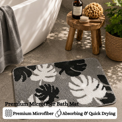Leaf Flower Microfiber Anti Skid Super Absorbent Bathmat - Decovia