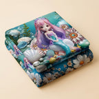7D Digital Printed Magical Undersea Cotton Feel Microfiber King Size Double Bedsheet with Pillow Covers - Decovia
