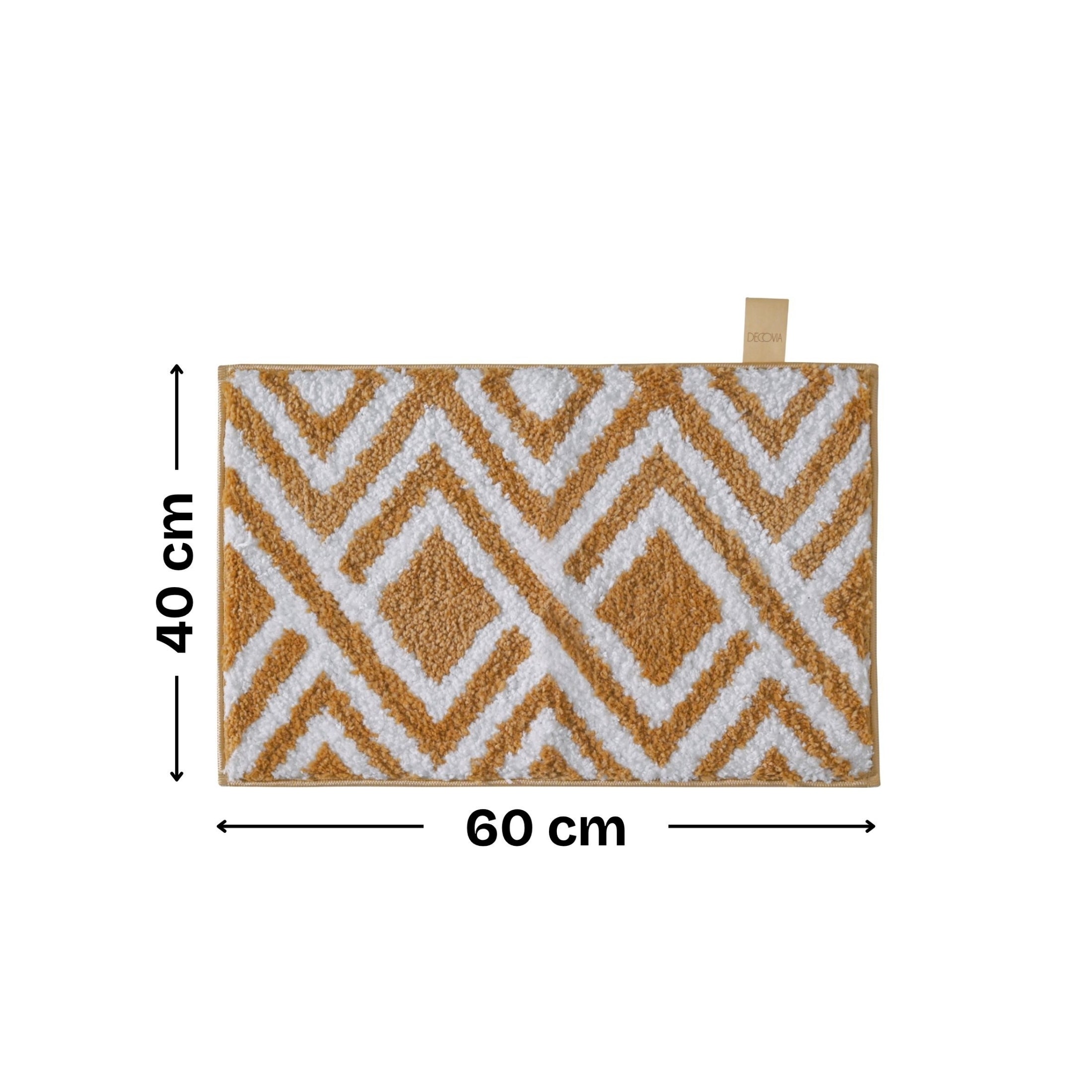Zigzag Microfiber Anti Skid Super Absorbent Bathmat - Decovia