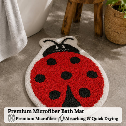 Red Aunt Microfiber Anti Skid Super Absorbent Bathmat - Decovia